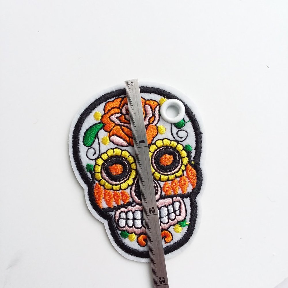 2/$18 Sugar Skull Shoelace patch charm roller skate charm - Picture 4 of 7